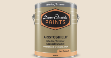 Dunn-Edwards paint can featuring ARISTOSHIELD interior/exterior eggshell enamel.